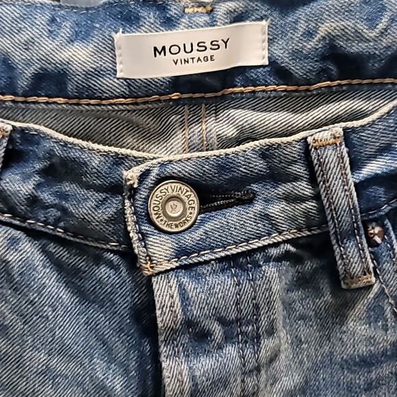 MOUSSY VINTAGE Elma Wide Straight In Blue Size 25 - Picture 6 of 14
